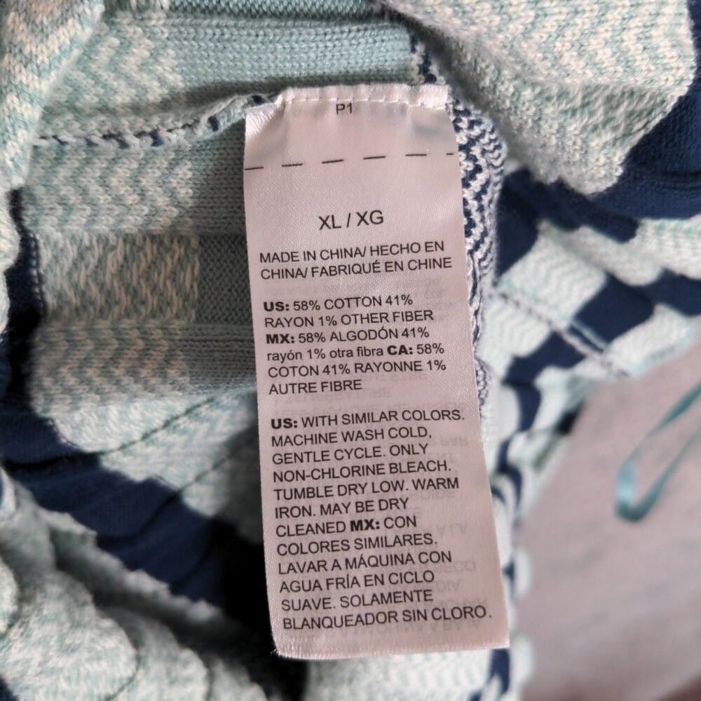 White House Black Market Midi Dress XL Tank Stretch Green Coastal Chevron Stripe - Picture 8 of 8